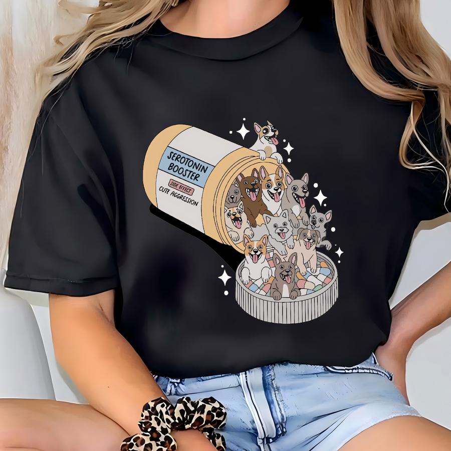 Anpressant Dog Sweatshirt, Serotonin Booster Dogs, Funny Dog Sweatshirt, Dog Lover Gift,dog Mom Sweater,dog Owner Gift,therapist Sweater T-shirt