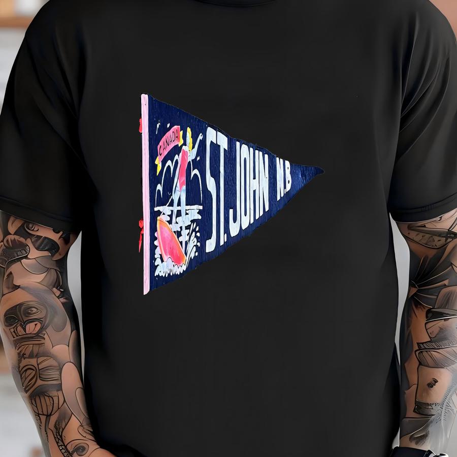 Vintage Felt Pennant “st. John N.b.” T-shirt