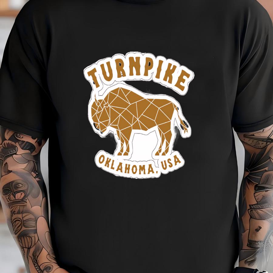 Turnpike Sticker, Turnpike Oklahoma, Buffalo Sticker, Western Sticker, Red Dirt Country Sticker, Kiss-cut Stickers, Sticker, Cowboy Sticker T-shirt