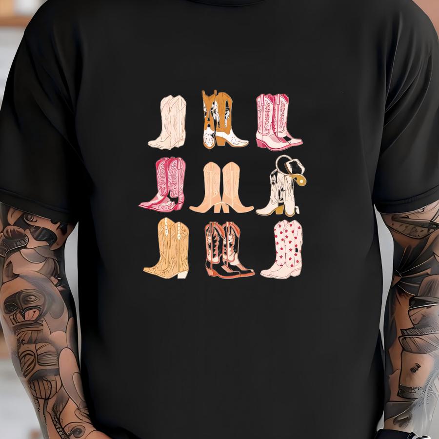 Cowgirl Boots Tee, Cowgirl Graphic Tee, Western Design Shirt, Cosmic Cowgirl, Tee, Nashville Outfit Hoodie, Nash Bash, T-shirt