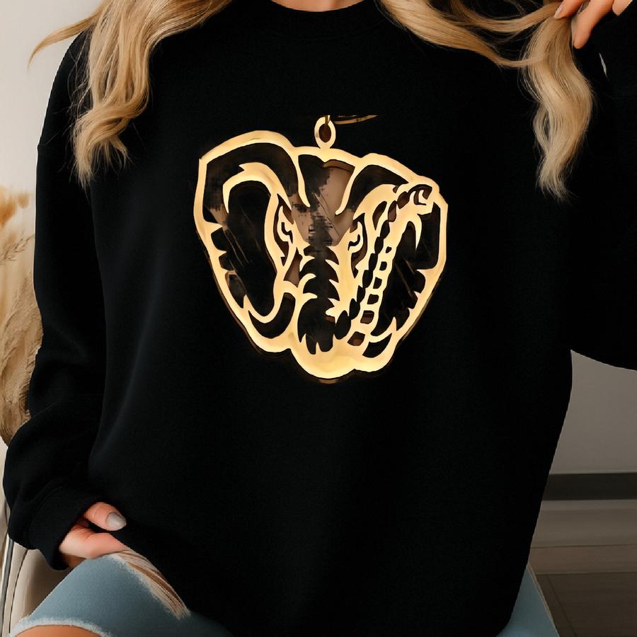 Hoop Earrings, Gold Hoop Bama Elephant Lightweight Earrings, Bama Gift, Hypoallergenic, Gameday, Officially Licensed Sweatshirt