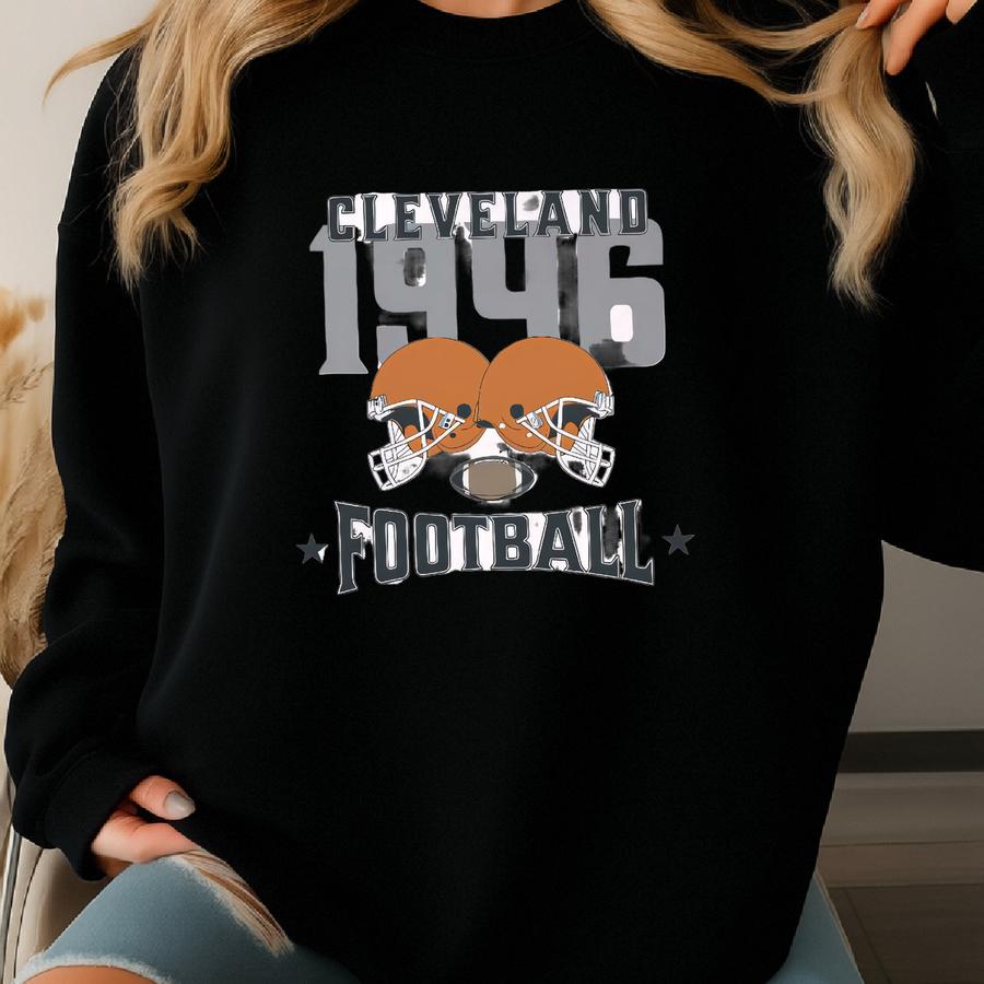 Cleveland Vintage Style Football Sweatshirt Crewneck, Cleveland Retro Shirt, Cute Womens Shirt, Browns Fan Gift, Cleveland Browns Sweatshirt Sweatshirt