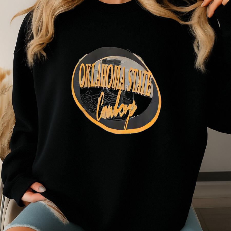 Vintage Oklahoma State Cowboy Sweatshirt Oklahoma Pullover Sweater Oklahoma Crewneck Jumper Oklahoma State Cowboy Logo Print Graphic Sweatshirt