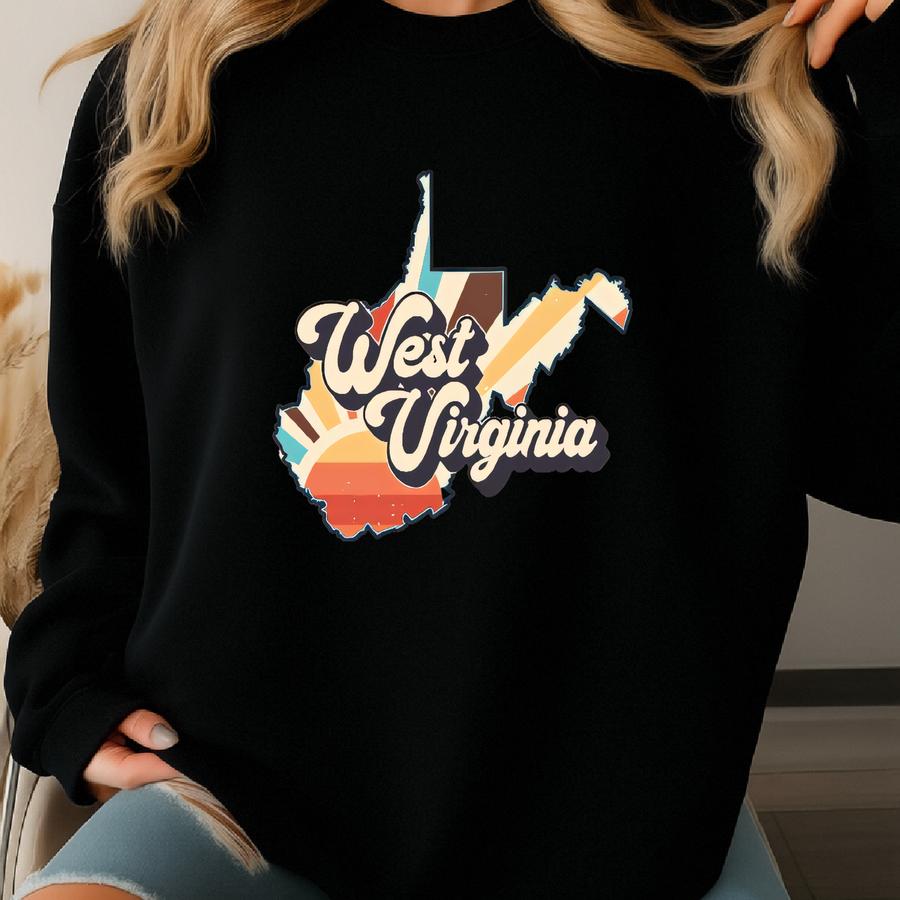 Retro West Virginia Sweatshirt, West Virginia Sweatshirt, Gift For West Virginian, The Mountain State, The 35th State, West Virginia Sweat Sweatshirt