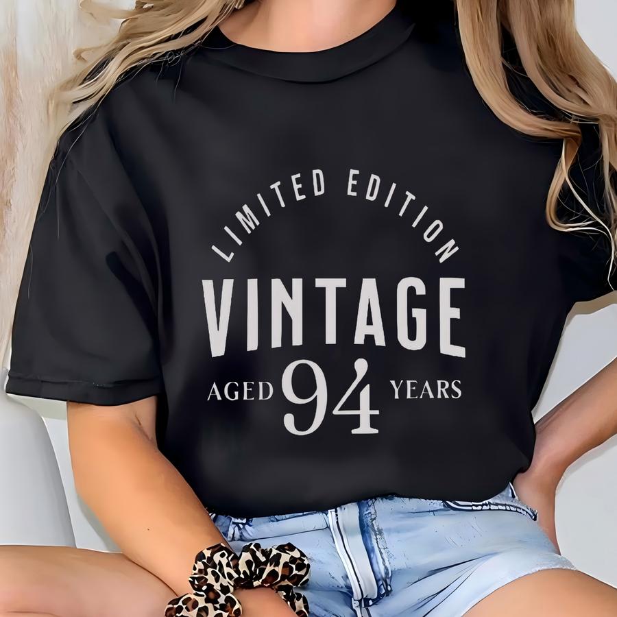 94 Birthday Limited Edition Vintage Hoodie, 94th Birthday Shirt, Funny 94th Birthday Party Hoodie For Men And Women, Born In 1930 Awesome T-shirt