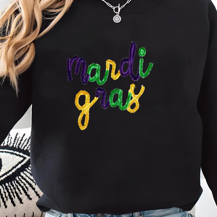 Girls Mardi Gras Pullover, Girls Mardi Gras Sweater, Mardi Gras Sweatshirt Sweatshirt