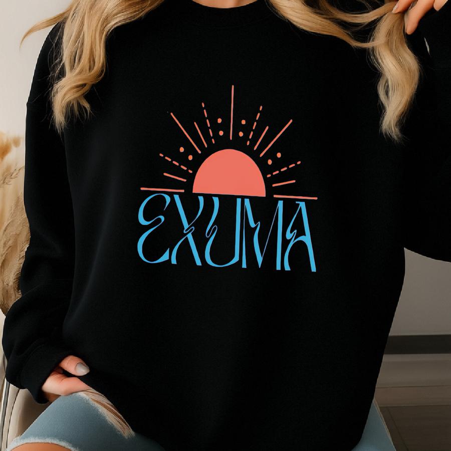 Exuma Bahamas Sweatshirt, Bahamas Shirt, Bahamas Beach Vacation Crewneck, Exuma Cays Souvenir, Oversized Beach Sweatshirt, Exuma Sweat Shirt Sweatshirt