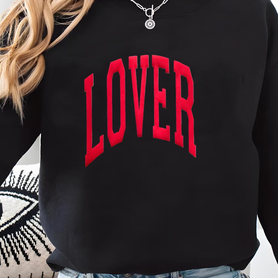 Valentines Day Sweatshirt, Lover Sweatshirt, Valentines Day Gift, Gray Valentines Day Sweatshirt, Puff Print Sweatshirt Sweatshirt