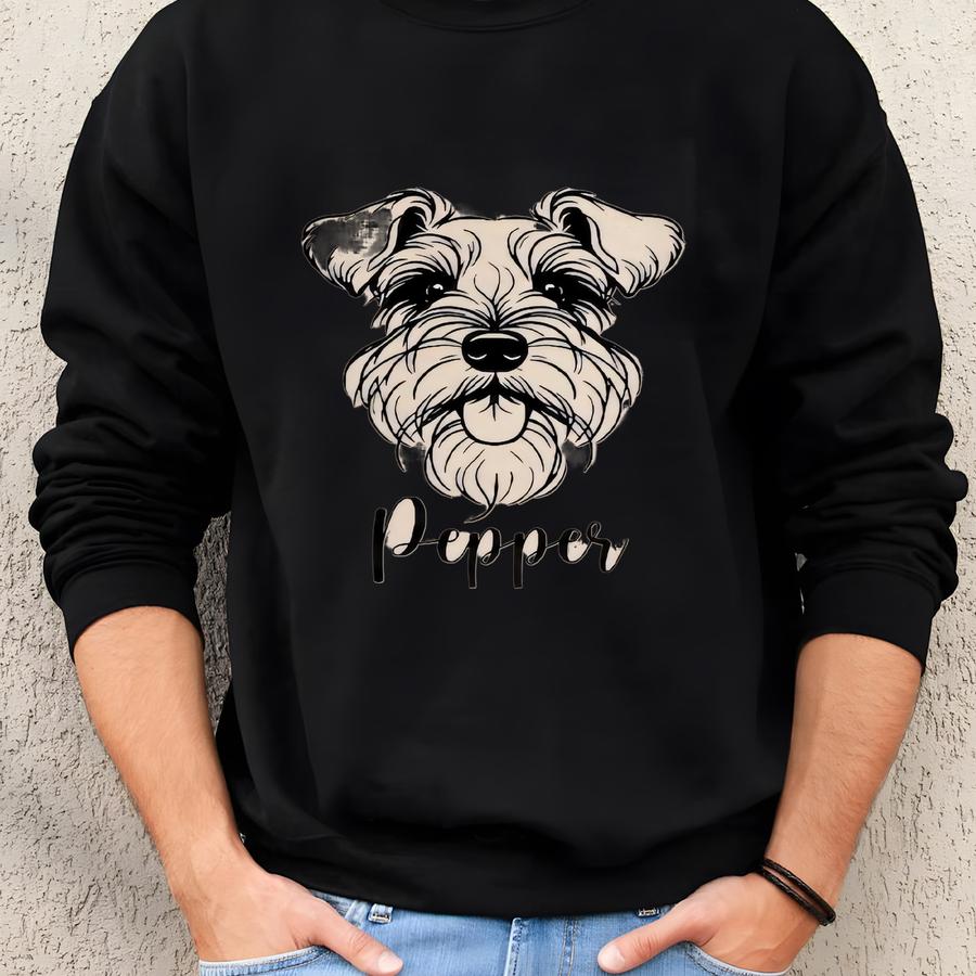 Personalized Mini Schnauzer Sweatshirt | Schnauzer Lover Sweater | Custom Sweatshirt Sweatshirt | Schnauzer Mom Gift | Mini Schnauzer Gifts Sweatshirt