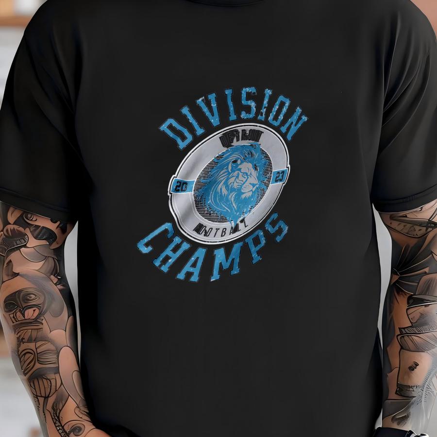 Detroit Football Division Champions Crewneck Hoodie, Vintage Style Detroit Lion North Division Champs Tee, Retro Lion Football Fan Shirt T-shirt