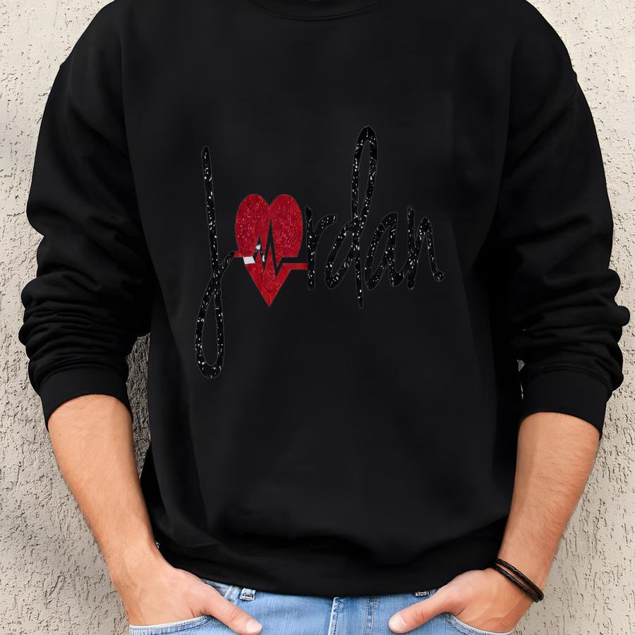 Heartbeat Hat - Danny, Donnie, , Joey, Or Jon - Distressed Trucker Hat - Glitter - Custom Colors - Concert Baseball Hat - Sparkle Sweatshirt