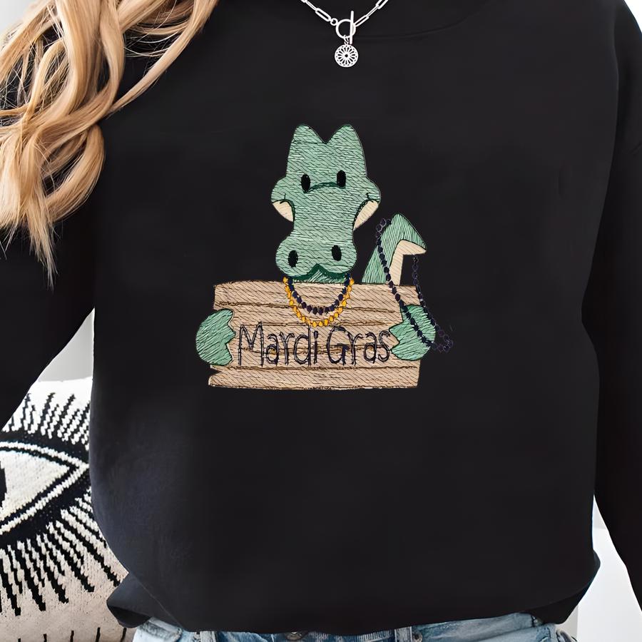 Mardi Gras Shirt, Mardi Gras Beads Shirt, Crock Idle Mardi Gras, Y Shirt, Mardi Gras Girl, Mardi Gras Boy Shirt Sweatshirt