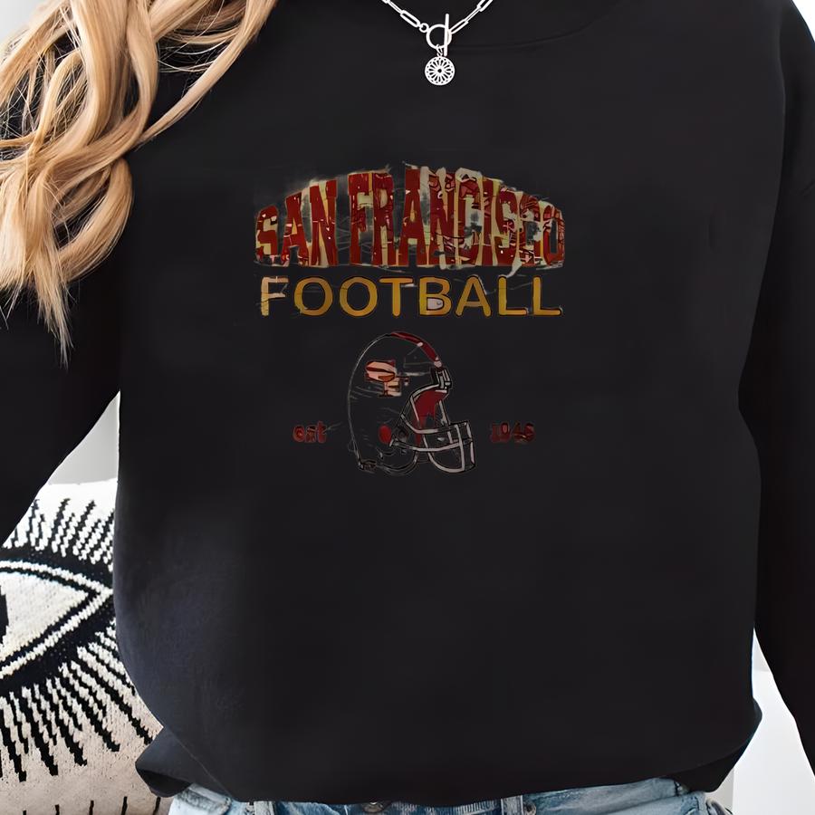 Retro San Francisco Football Toddler Sweatshirt | Kids Sf Game Day Shirt | Youth Vintage Bay Area Pullover Sweatshirt