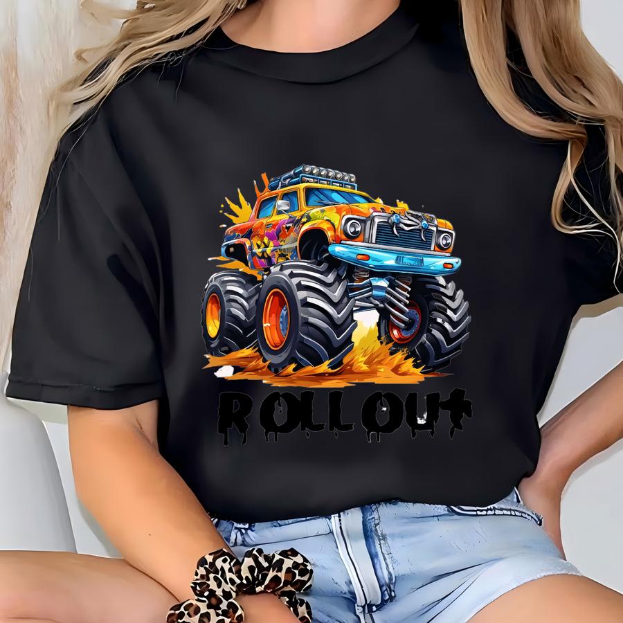 Youth Rollout Tee Shirt-youth Tee Shirt-monster Truck Shirt-rollout Tee-youth Tee-tshirt-boy Tee Shirt T-shirt