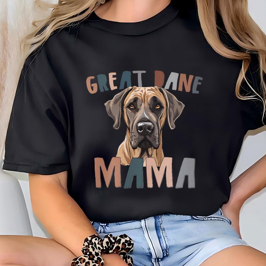 Great Dane Mama Shirt Boho Fawn Great Dane Mom Hoodie Dog Mom Gifts For Great Dane Owners Custom Dog Mama Shirts T-shirt