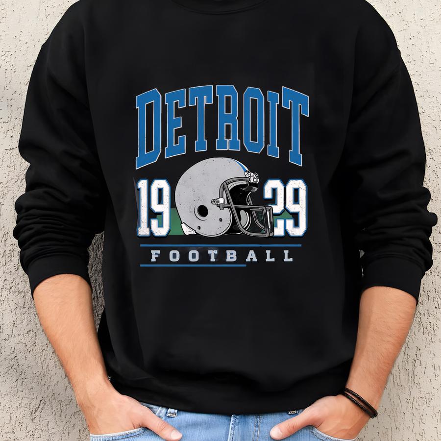 Vintage Detroit Football Sweatshirt: Lions Game Day Crewneck Sweatshirt