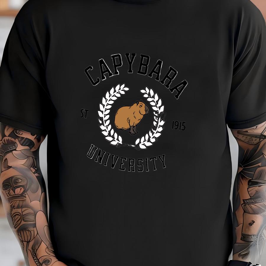 Capybara University Tshirt Cu-tee Capybara Shirt Silly Shirt Presents For Students Capybara Lover Funny Preppy Aesthetic University Sweater T-shirt