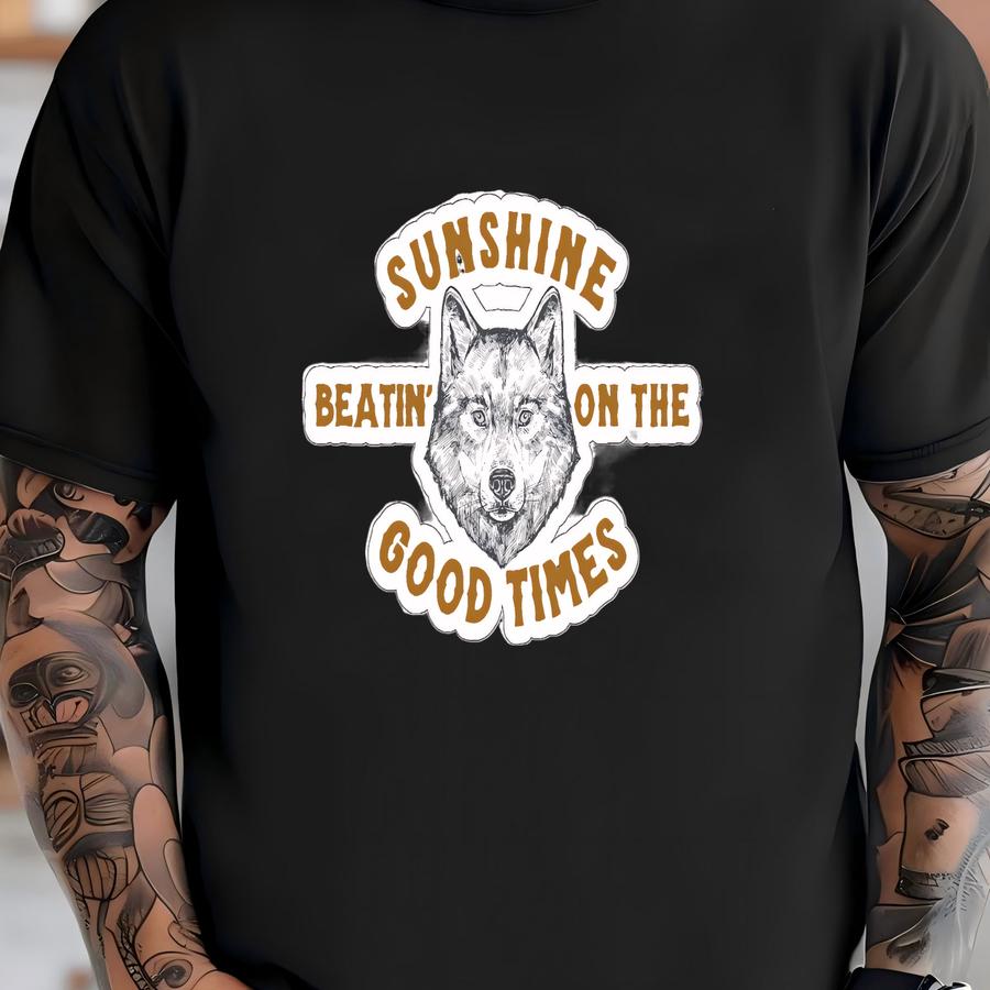 Sunshine Beatin' On The Good Times Sticker, Western Sticker, Western Boho Sticker, Cowboy Sticker, Concert Merch, Gift For Guy T-shirt