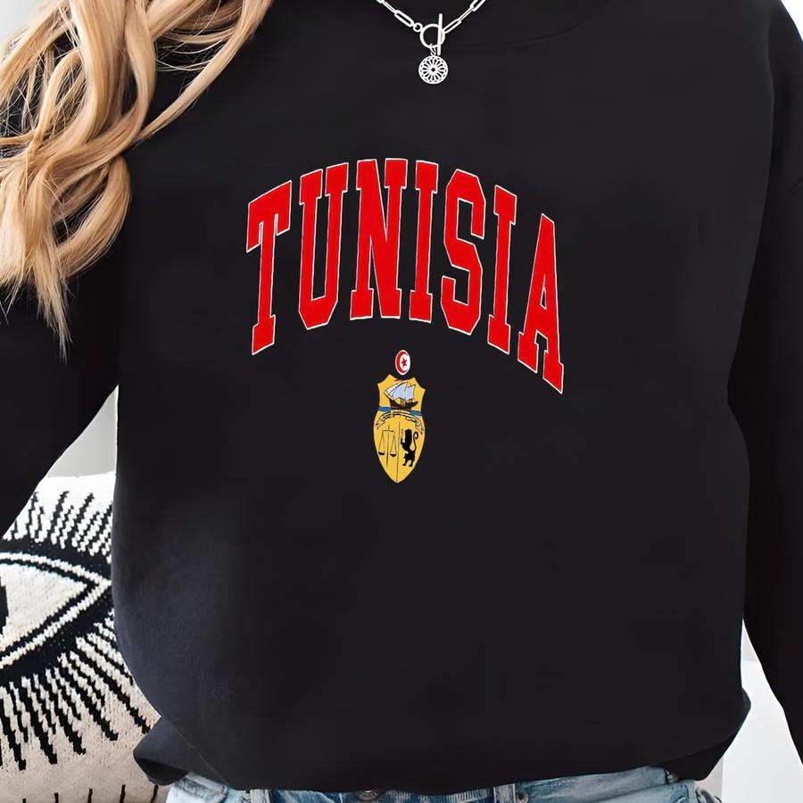 Tunisia Shirt, Coat Of Arms Of Tunisian Tshirt, Cozy Tee Unisex Sweatshirt