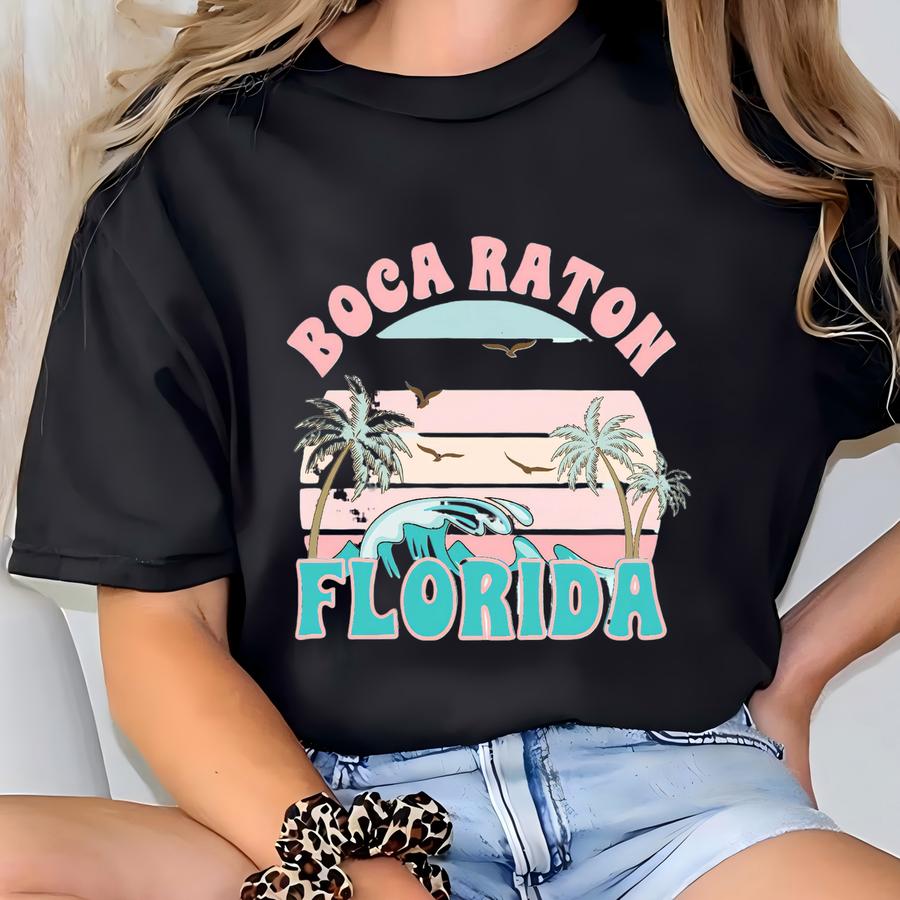 Boca Raton Florida Unisex Jersey Short Sve Tee T-shirt