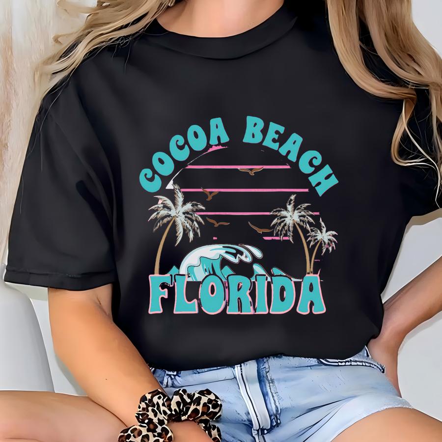 Cocoa Beach Florida Unisex Jersey Short Sve Tee T-shirt