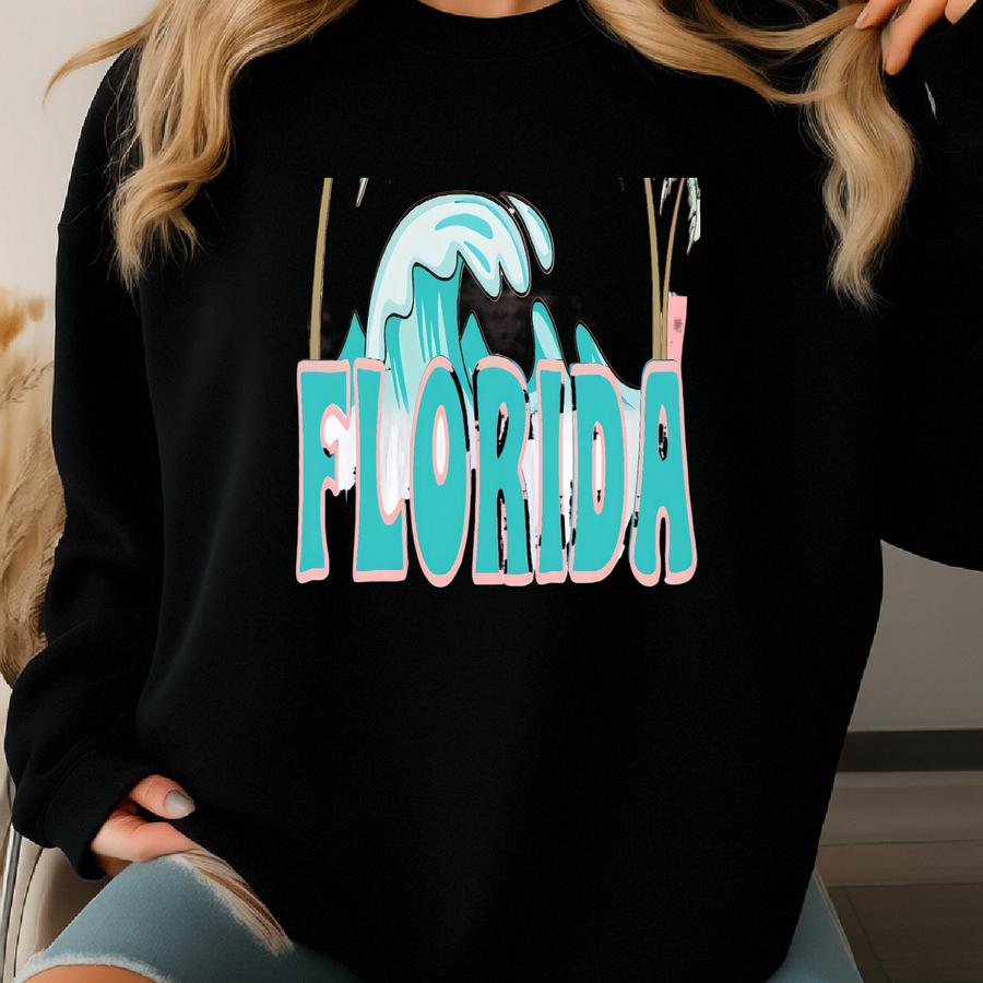 Vero Beach Florida Retro Unisex Jersey Short Sve Tee Sweatshirt