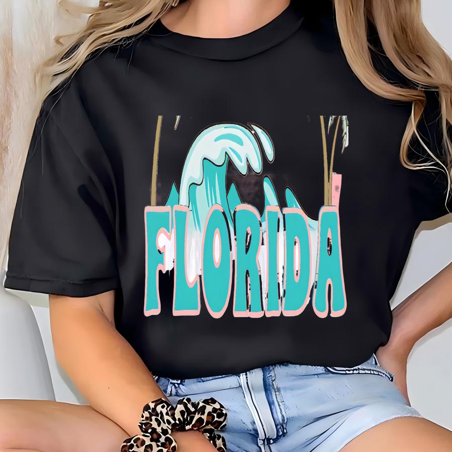 Vero Beach Florida Retro Unisex Jersey Short Sve Tee T-shirt