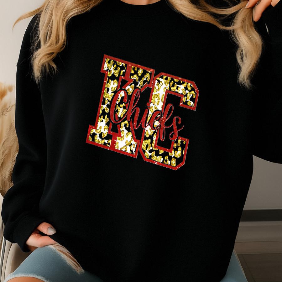 Glitter Bling Leopard T-shirt Or Sweatshirt | Kc Bling Shirt Sweatshirt