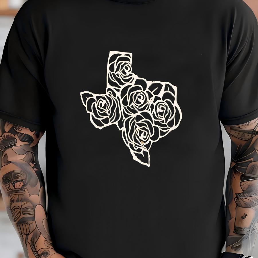 Texas Rose ® Tshirt Faded Vintage Aesthetic Texas Pride Minimalist Tee Texas Tshirt Retro Style Texas Rose Premium Tshirt T-shirt