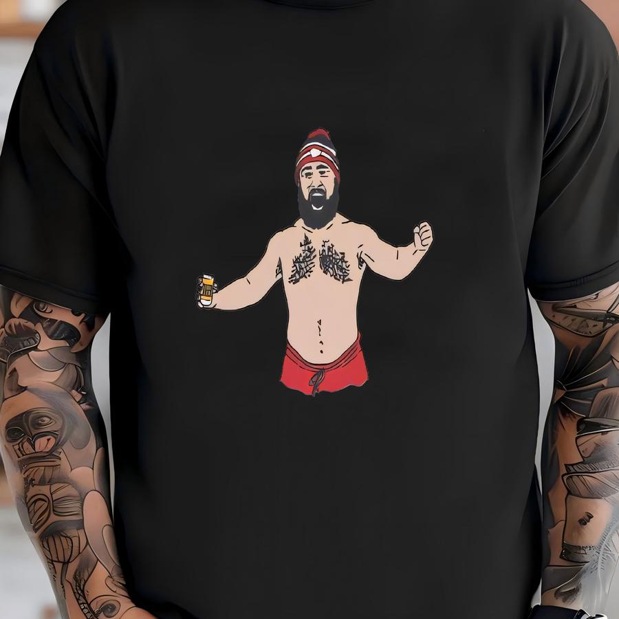 Jason Kelce Shirtless - Cotton Hoodie - Kansas City, Football, Playoffs, Chief, Fan, Tailgating, Beer, Party, For Him, For Her, Gift T-shirt