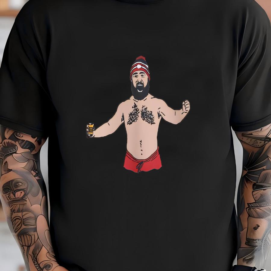 Jason Kelce Shirtless - Sweatshirt - Kansas City, Football, Playoffs, Chief, Fan, Tailgating, Beer, Party, For Him, For Her, Gift T-shirt