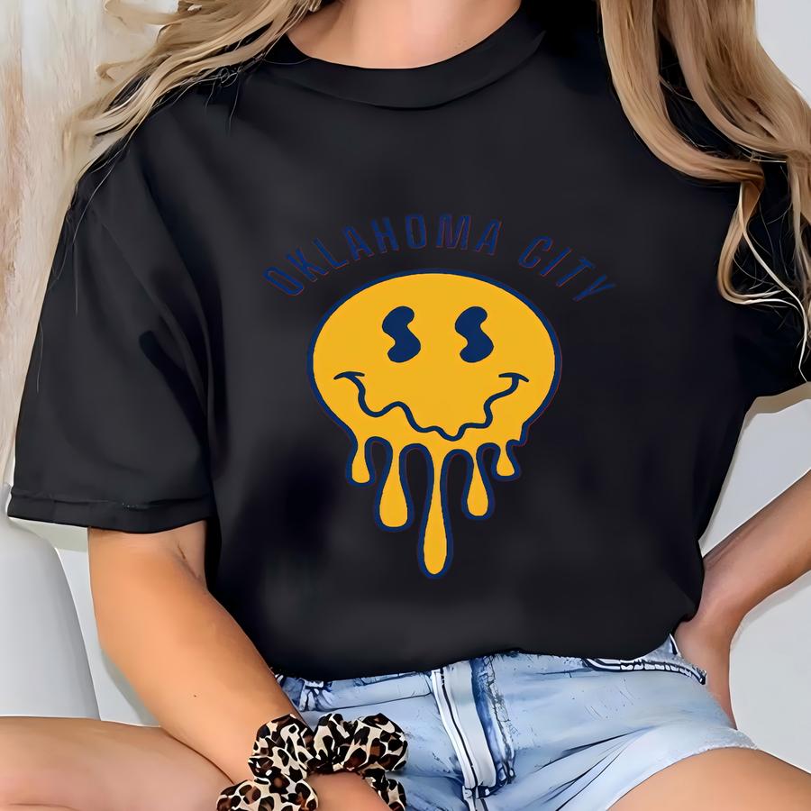 Retro Oklahoma City Sweatshirt, Okc Thunder Graphic Sweater, Funny Basketball Game Day Apparel, Cute State Shirt For College Students T-shirt