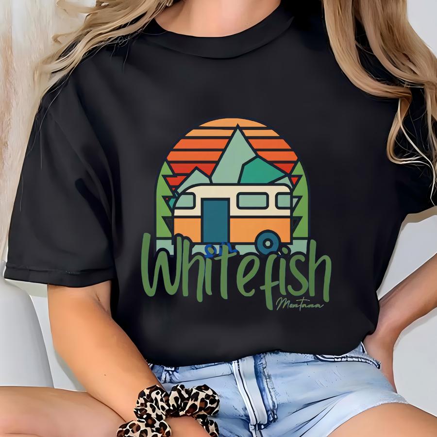 Whitefish Montana Youth Sweatshirt. Montana Travel. Whitefish Montana. Rv Travel. Travel Trailer. Camping Sweatshirt. Youth Sweatshirt. T-shirt