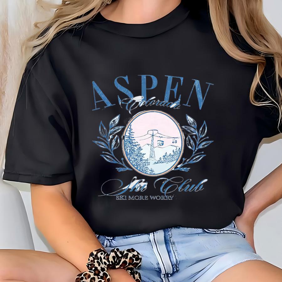Aspen Sweatshirt Ski Sweatshirt Colorado Crewneck Snow Sweatshirt Ski Sweater Aspen Colorado Gifts Ski Themed Gifts Granola Girl Clothing T-shirt