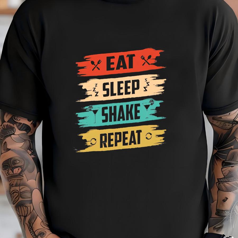 Bartender Shirt, Eat Sp Shake Repeat, Bartender Gift, Funny Bartending Shirt, Barista Shirt, Funny Barmen, Mixed Drink Tee,cocktail Shirt T-shirt