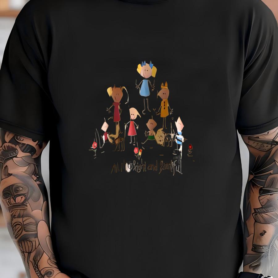 Vintage 90’s Single Stitch “all Things Bright And Beautiful” Yellow Graphic Hoodie - Large T-shirt