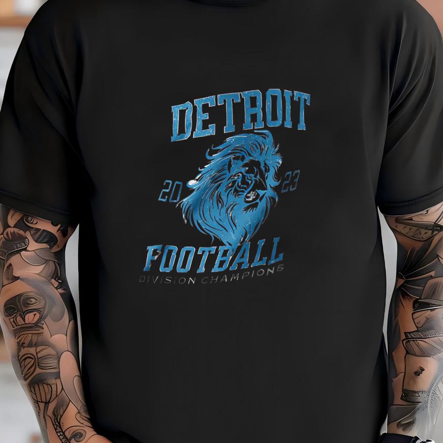 Detroit Football Division Champions Crewneck Hoodie, Vintage Style Detroit Lion North Division Champs Tee, Retro Lion Football Fan Shirt T-shirt