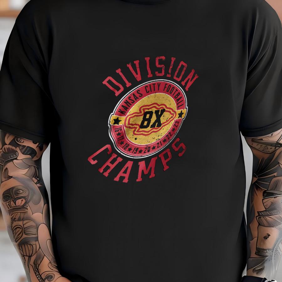 Kansas City Football 8 Straight Division Champions Hoodie, Vintage Style Kc West Division Champs 2023 Tee, Retro Chief Football Fan Shirt T-shirt