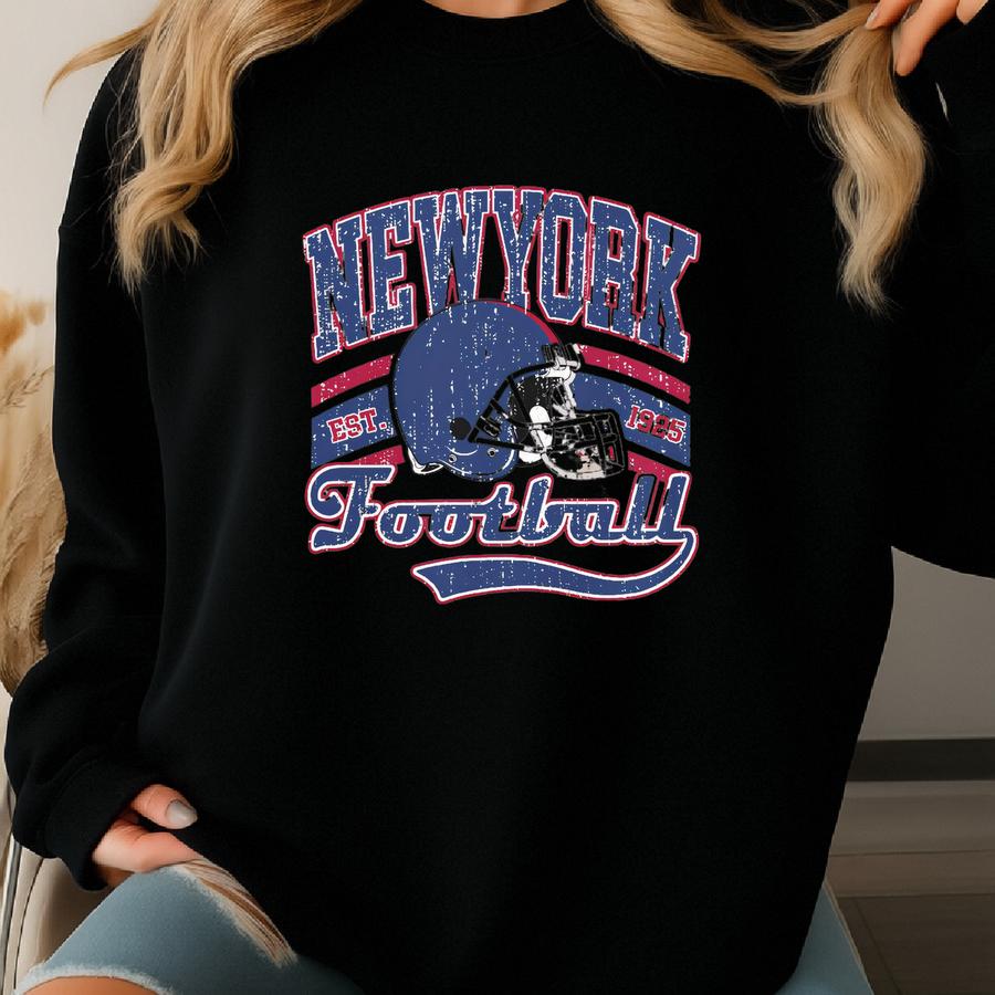 New York Football, Vintage Shirt, Bright Colors Retro Style, Oversized Fit, Unisex, Game Day, Trending Sports Fan Gift, Ny Sweatshirt