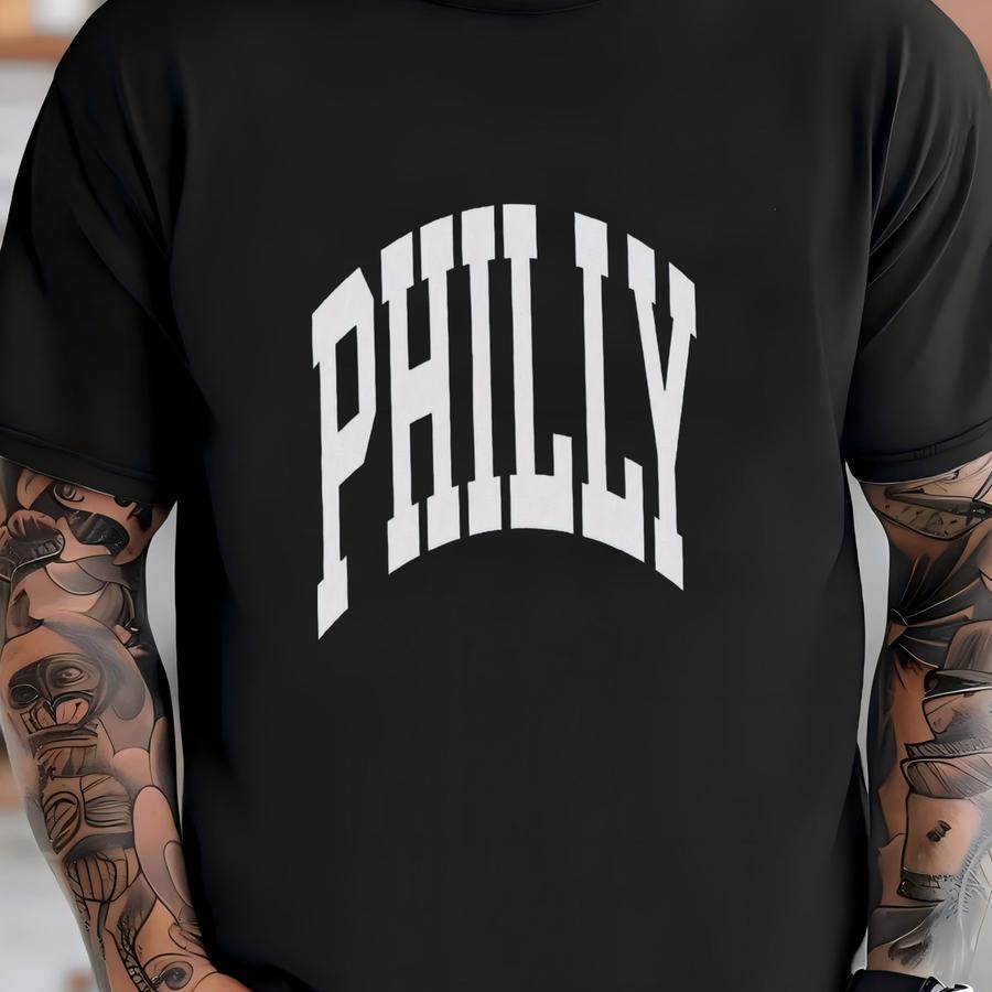 ® Philly Sweatshirt Faded Vintage Style Garment-dyed Philadelphia Game Day Crewneck Premium Unisex Philly Sweatshirt T-shirt