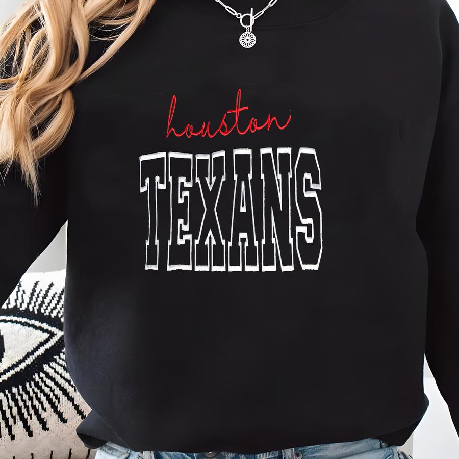 Houston Texans Or Any Football Team/group Embossed Sweatshirt Football Pullover, Texans Gift Football Sweatshirt Gift - Any Team Sweatshirt