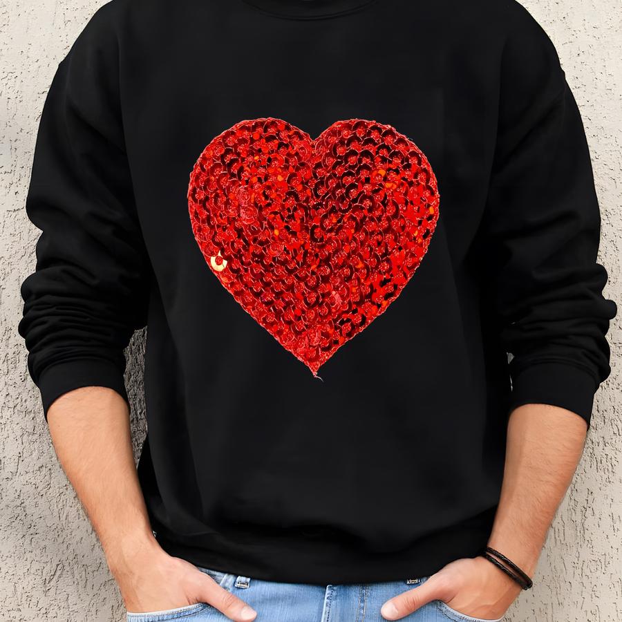 Red Heart Applique Patch - Sequin Badge 1.75 Sweatshirt