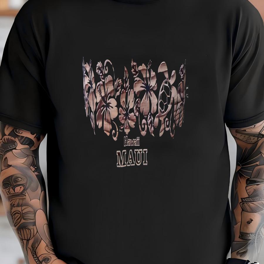 Vintage Gray Best Fruit Of Loom Maui Hawaii Vacation 50-50 Hoodie Adult L Nice T-shirt