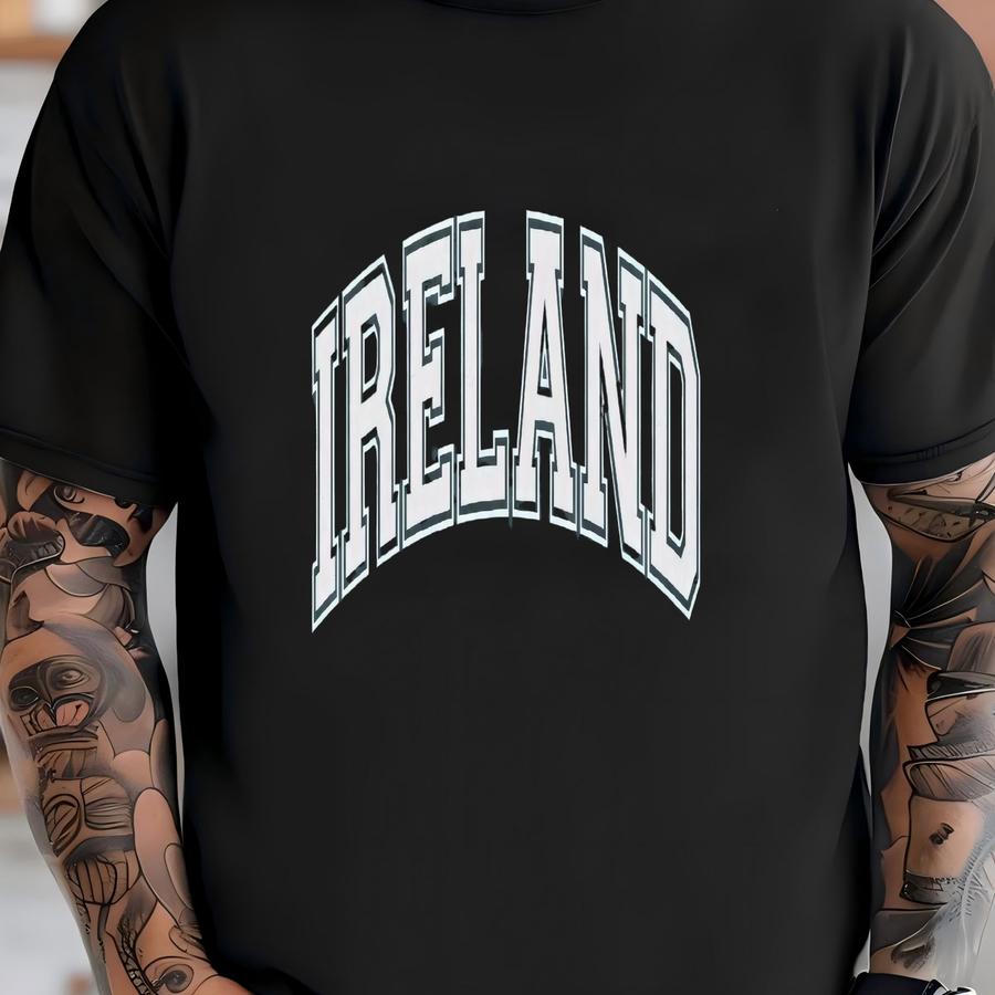 Ireland Sweatshirt ® Varsity Sport Faded Vintage Style Garment-dyed Crewneck Premium Unisex St Patricks Day Sweatshirt T-shirt