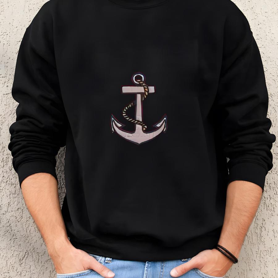 Personalized Nautical Quarter Zip Sweatshirt: Anchor Pullover Sweatshirt