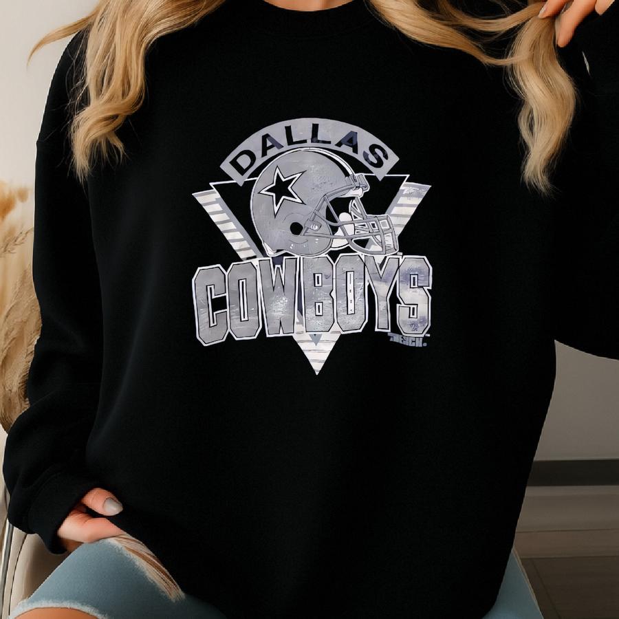 Vintage Cowboys Sweatshirt Sweater Crew Neck Large Pullover Vtg 90s National Football League American Dark Blue Trench Usa Sweatshirt