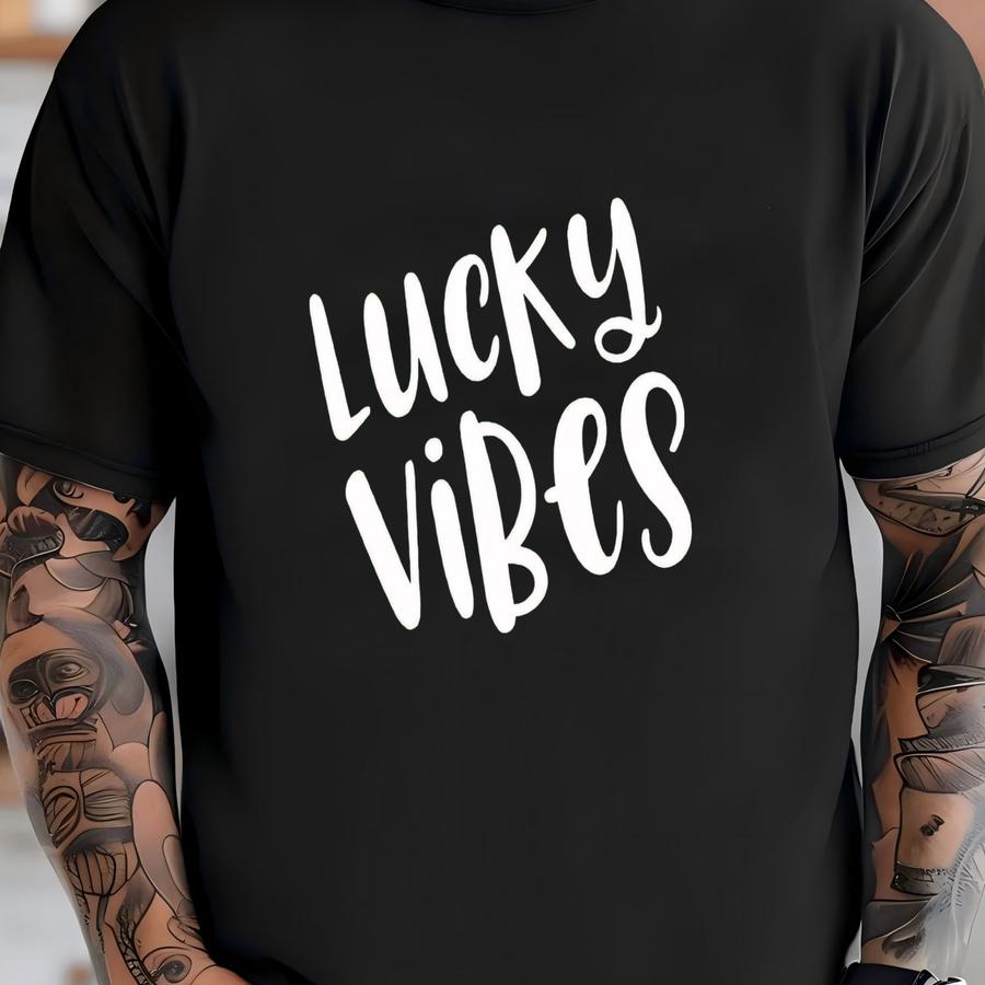 Lucky Vibes St Patricks Day Sweatshirt, Lucky Sweatshirt, Irish Sweatshirt, Clover On Sve Sweatshirt, Shenanigans Lucky Vibes Sweatshirt T-shirt
