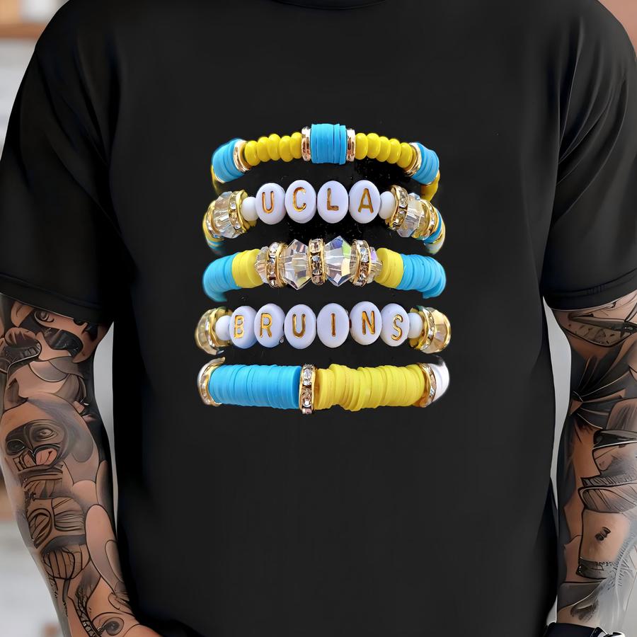 Full Stack Ucla Bruins Inspired Heishi Friendship Stacking Bracelets Gameday Gear T-shirt