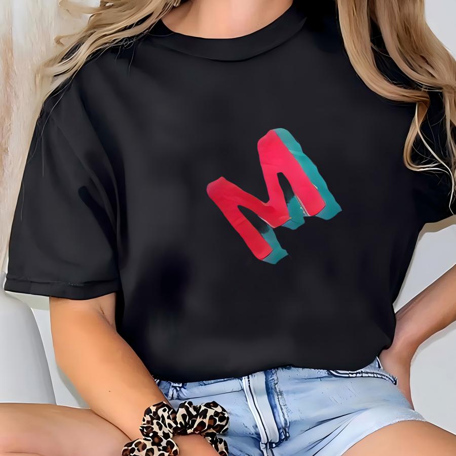 Neon Shadow Block Monogram Sweatshirt, Neon Monogram Sweatshirt, Modern Monogram, Summer Matching Sweatshirt T-shirt