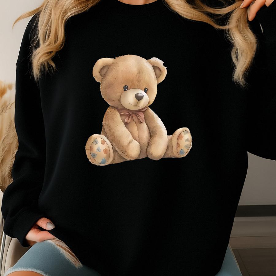Teddy Bear Shirt Stuffed Animal Shirt Teddy Bear Clothing Coquette Ribbon Shirt Bear Sweatshirt Feminine T-shirt Kawaii Clothes Gen Z Shirt Sweatshirt